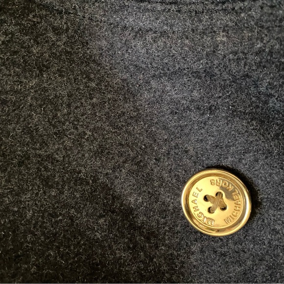 Michael Kors Women Long Double-Breasted Peacoat Sz 10 Small Charcoal Gray - Picture 5 of 8